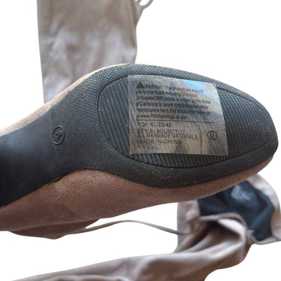 Rue 21 Women Over the Knee Faux Suede Block Heel Boots Tie Brown Gray NEW Size 6 - Picture 7 of 9